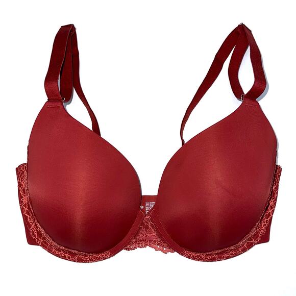 Soma Memorable Full Coverage Lace Trim Bra in Cherrywood Size 34DD - Picture 1 of 11